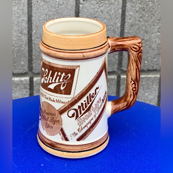 1950s Ceramic Schlitz Gunther Miller Logo Beer Mug Made in Japan - Picture 4 of 16